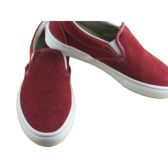 Vans Men's Skate Slip On Sun Dried Tomato Red Suede Canvas shoes Sizes NIB - Picture 4 of 7